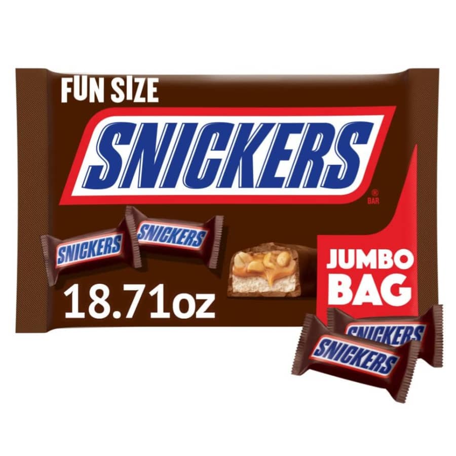 Snickers Fun Size 18.7-oz. Bag: $3.26 Snickers Fun Size 18.7-oz. Bag: $3.26