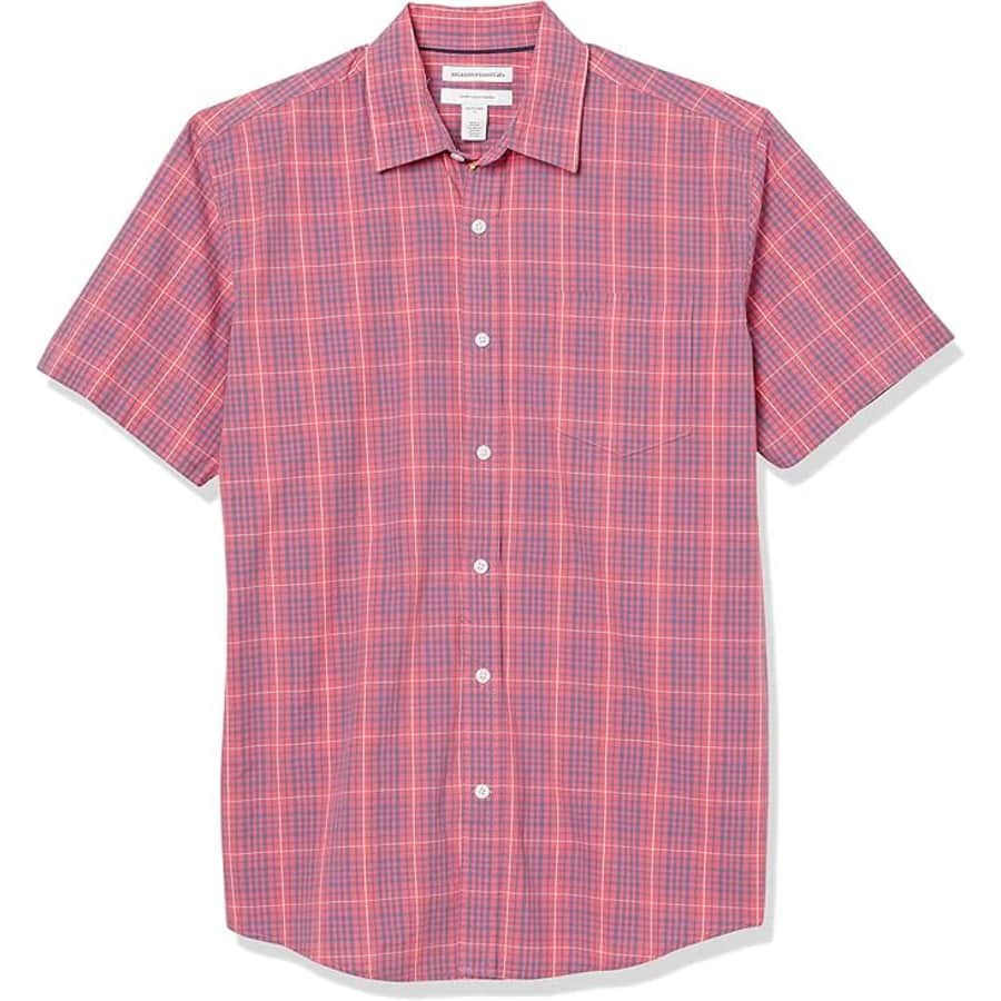 Amazon Essentials Men's Regular-Fit Short-Sleeve Poplin Shirt: $13 Amazon Essentials Men's Regular-Fit Short-Sleeve Poplin Shirt: $13