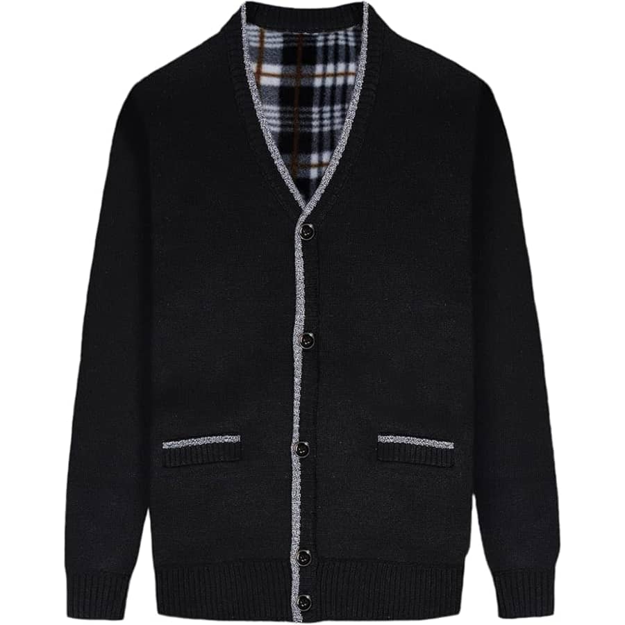 Yeokou Men's Casual Slim Full Zip Thick Knitted Cardigan Sweater (M only): $9.99