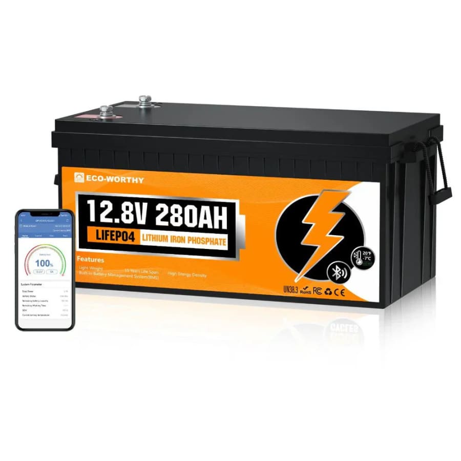 Eco-Worthy 12V 280Ah LiFePO4 Lithium Smart Battery: $340 Eco-Worthy 12V 280Ah LiFePO4 Lithium Smart Battery: $340