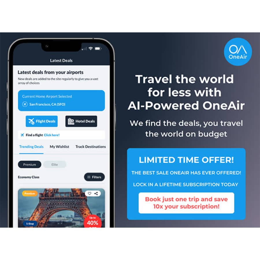OneAir Elite Lifetime Subscription: $50