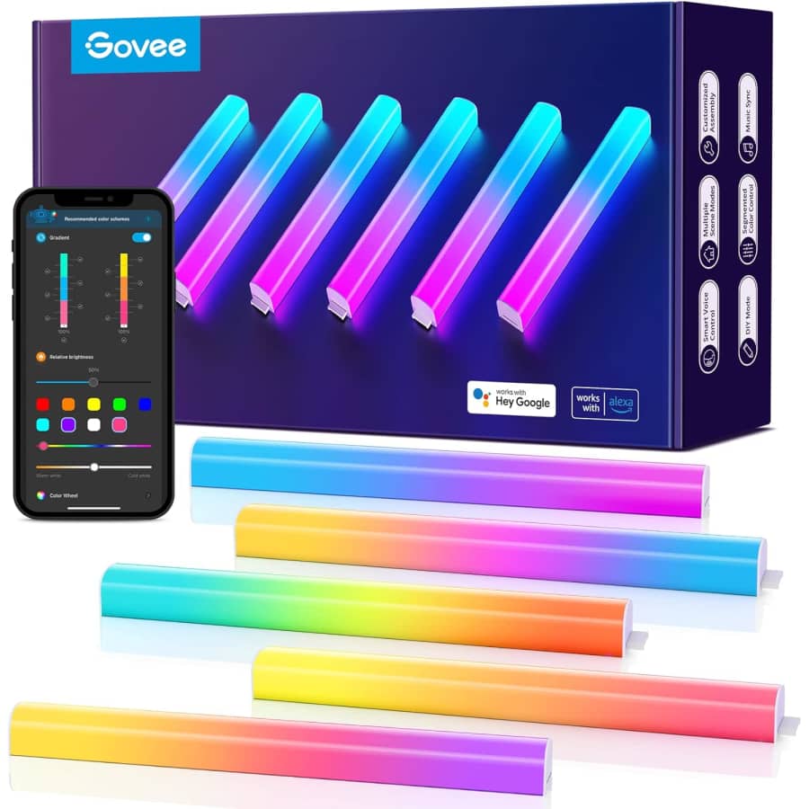 Govee Glide Wall Lights 6-Piece Kit: $35