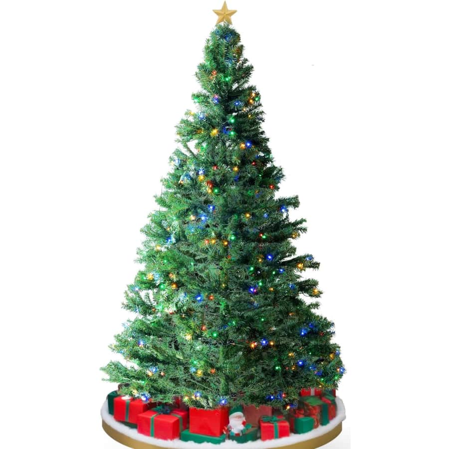 Vevor 7.5-Foot Pre-lit Christmas Tree with 550 LED Lights: $39.99