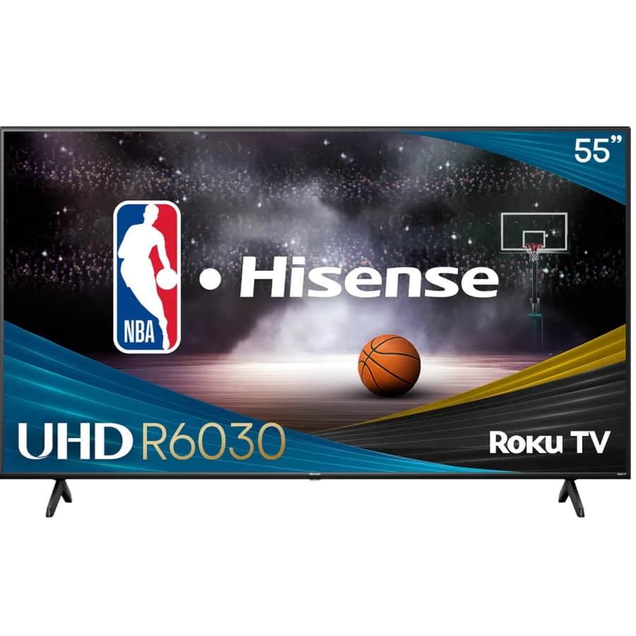 Hisense R6 Series 55R6030N 55" 4K UHD Roku Smart TV: $178