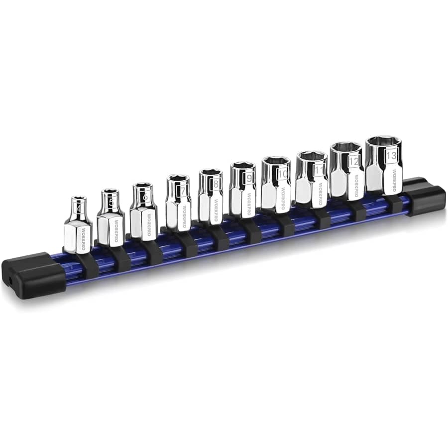 WorkPro 10-Piece 1/4" Drive Socket Set: $11 WorkPro 10-Piece 1/4" Drive Socket Set: $11