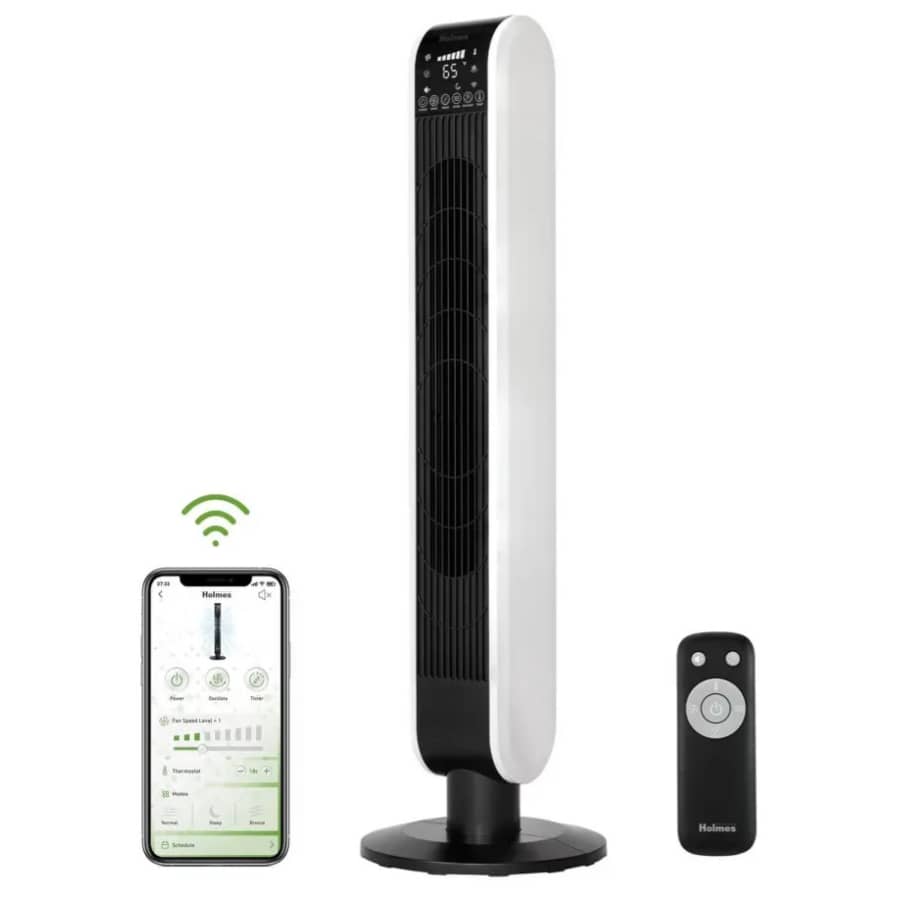 Holmes 40" WiFi Tower Oscillating Fan w/ Clean Breeze: $26