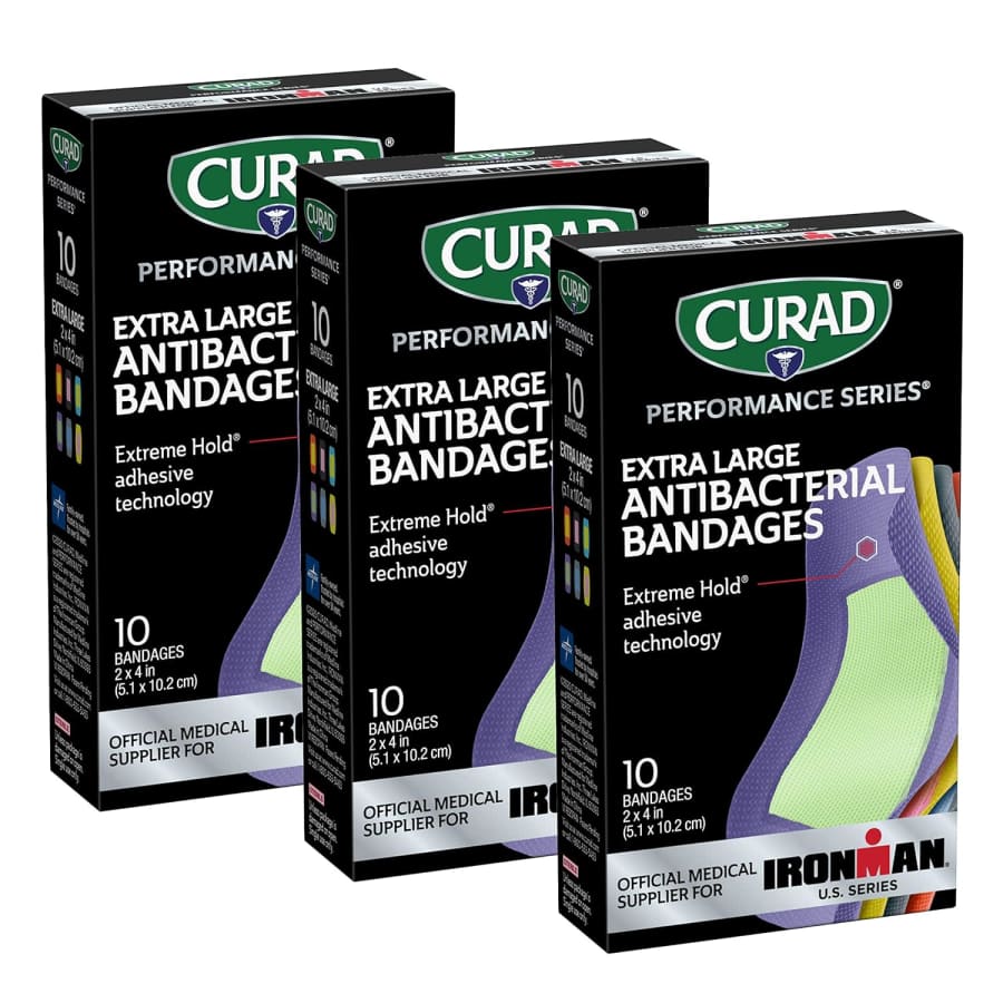 Curad Ironman Performance Series 10-Count Extra-Large Antibacterial Bandages 3-Pack: $6.86