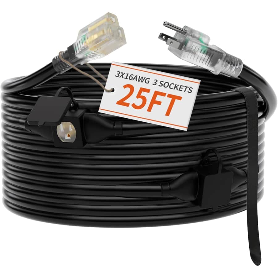 25-Foot Outdoor Extension Cord: $9.99 25-Foot Outdoor Extension Cord: $9.99
