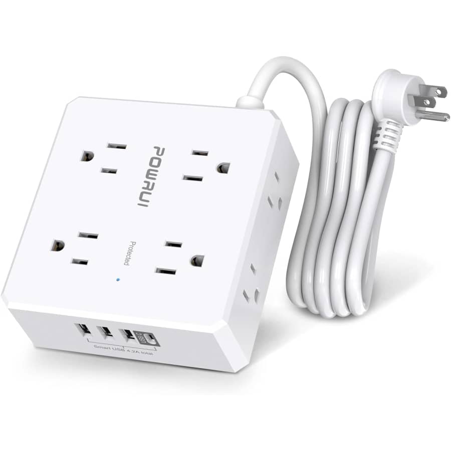 8-Outlet 4-USB Surge Protector Power Strip: $8.98 8-Outlet 4-USB Surge Protector Power Strip: $8.98