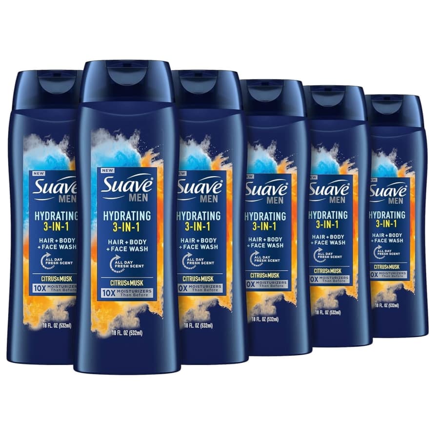 Suave Men 18-oz. 3-in-1 Moisturizing Body, Face, and Hair Wash 6-Pack: $13.37 w/ Sub & Save