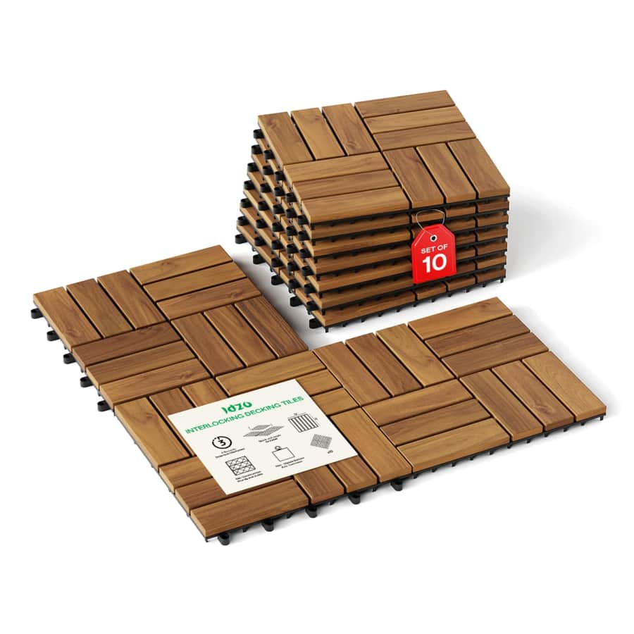 Idzo 9.6-sq. ft. Interlocking Deck Tile 10-Pack: $20