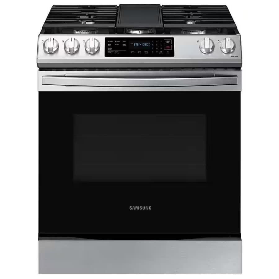 Samsung 6.0-Cubic Foot Smart Slide-in Gas Range: $800
