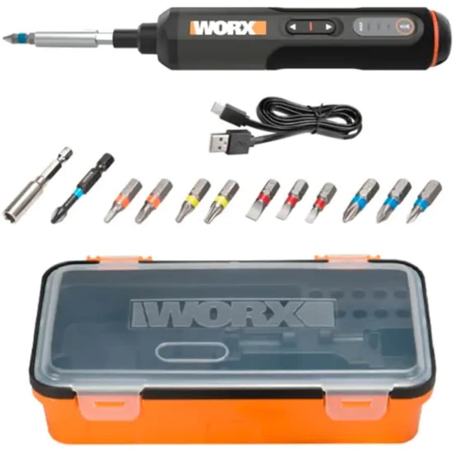 Worx Tools 4V Compact Screwdriver w/ 12 Accessory Bits: $25 Worx Tools 4V Compact Screwdriver w/ 12 Accessory Bits: $25