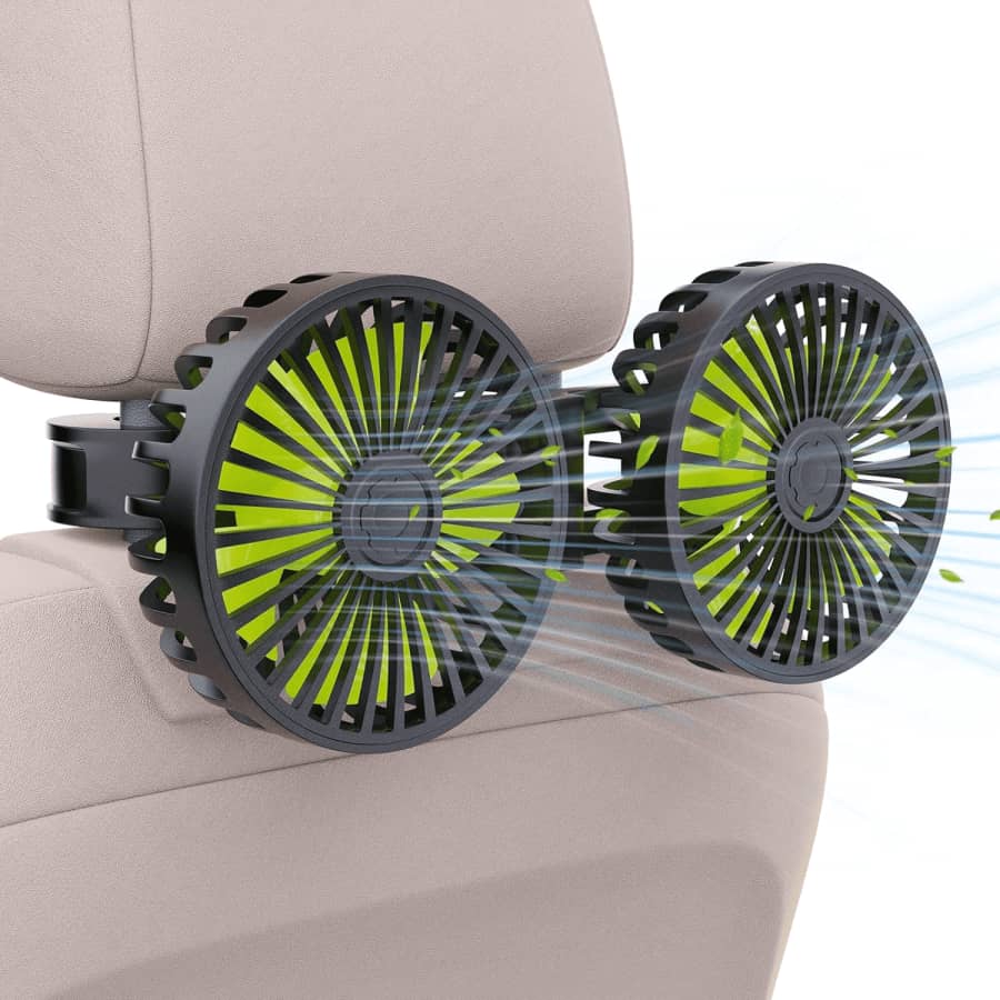 Dual Head Rotatable USB Car Fan: $16.69 Dual Head Rotatable USB Car Fan: $16.69