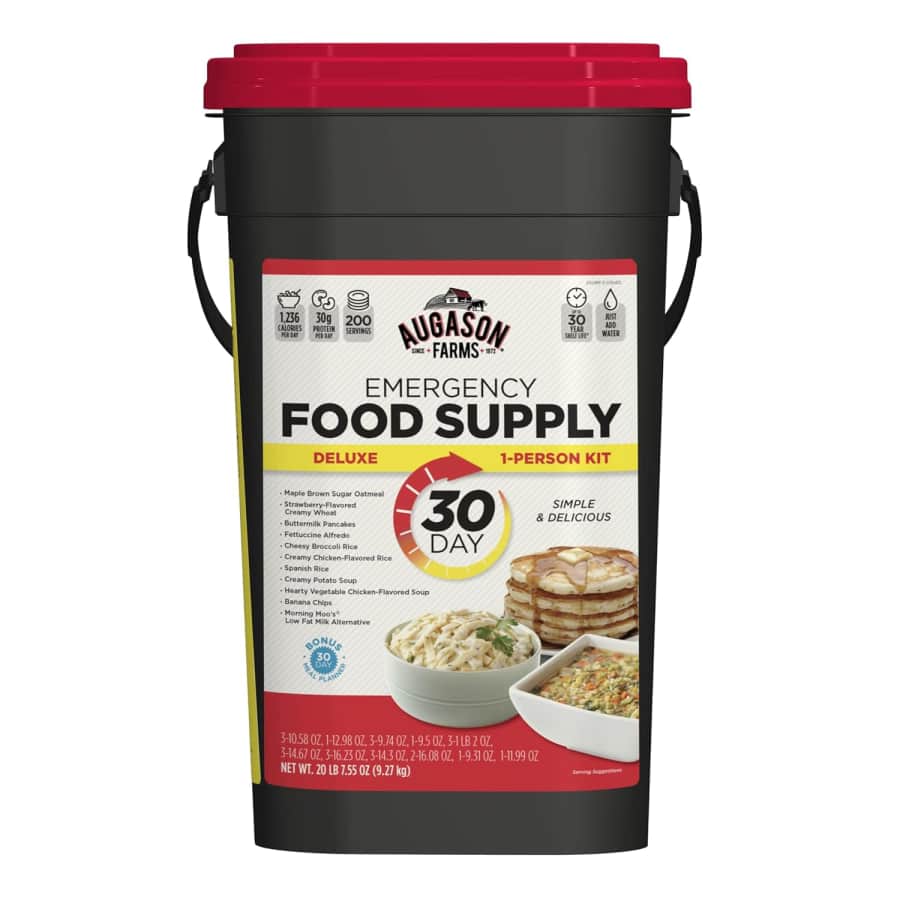 Augason Farms 30-Day 1-Person Standard Emergency Food Supply Kit: $100