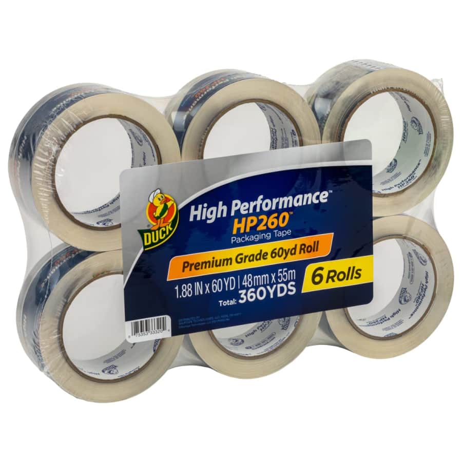 Duck Brand HP260 High Performance Packaging Tape 6-Pack: $13.43