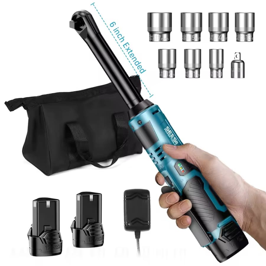 Seesii 6" Cordless Electric Ratchet Wrench: $41