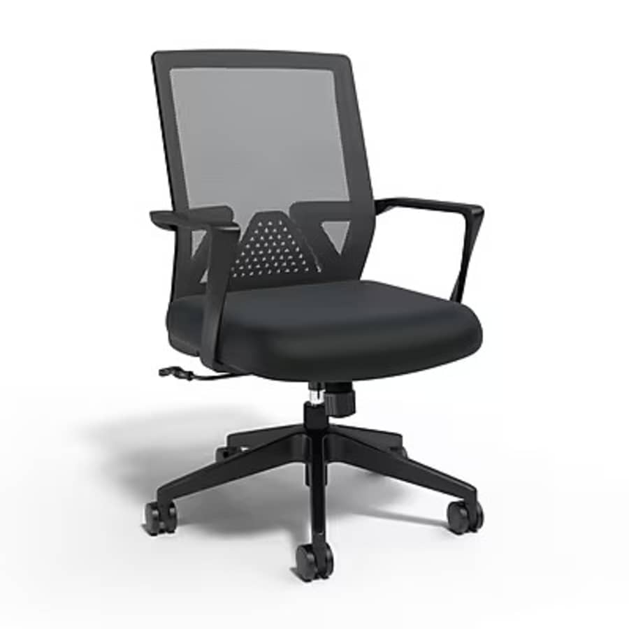 Staples Cartwright Ergonomic Fabric Swivel Task Chair: $50 Staples Cartwright Ergonomic Fabric Swivel Task Chair: $50