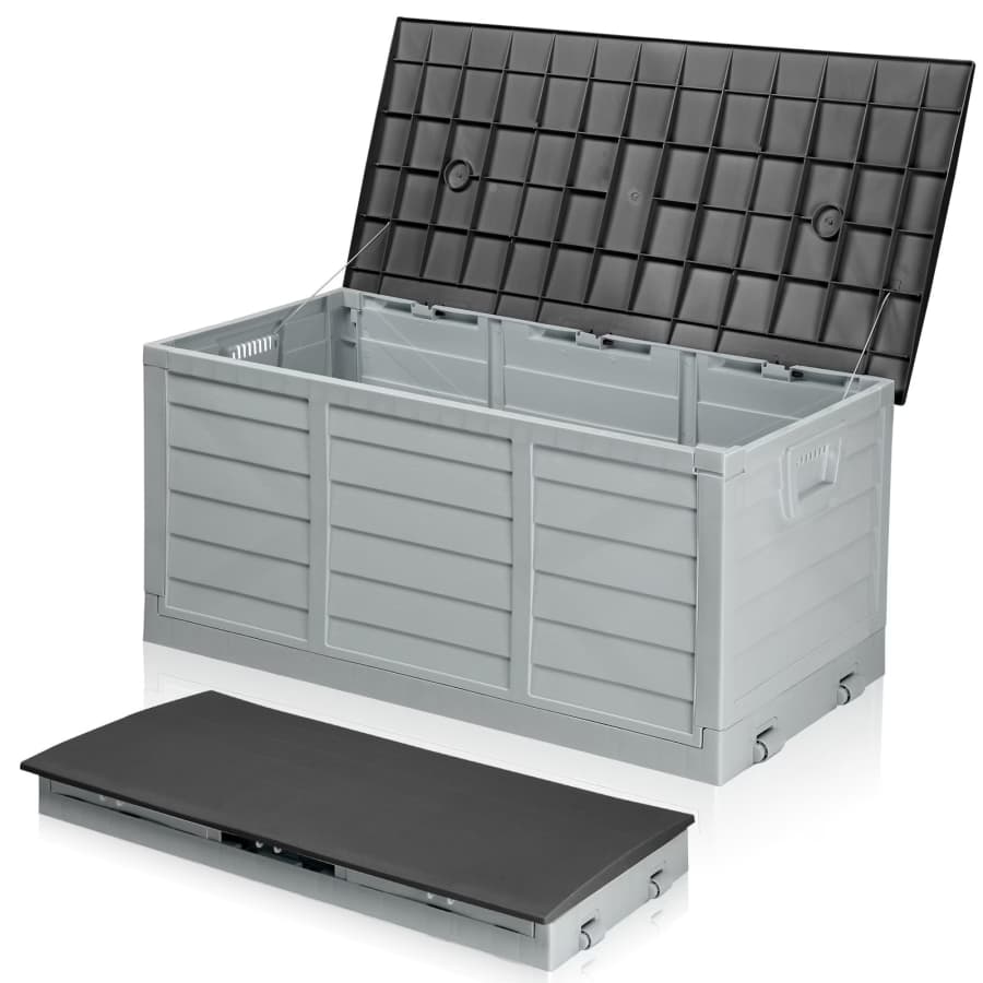 Ktaxon 75-Gallon Waterproof Outdoor Storage Box w/ Wheels: $40