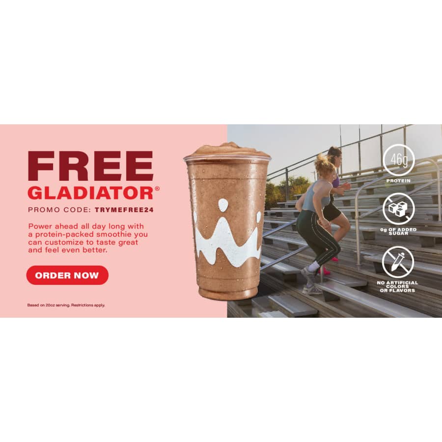 Smoothie King 20-oz. Gladiator Smoothie: free Smoothie King 20-oz. Gladiator Smoothie: free