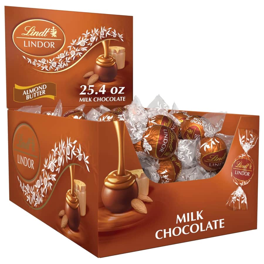 Lindt Lindor Almond Butter Milk Chocolate Truffles 60-Count Box: $17