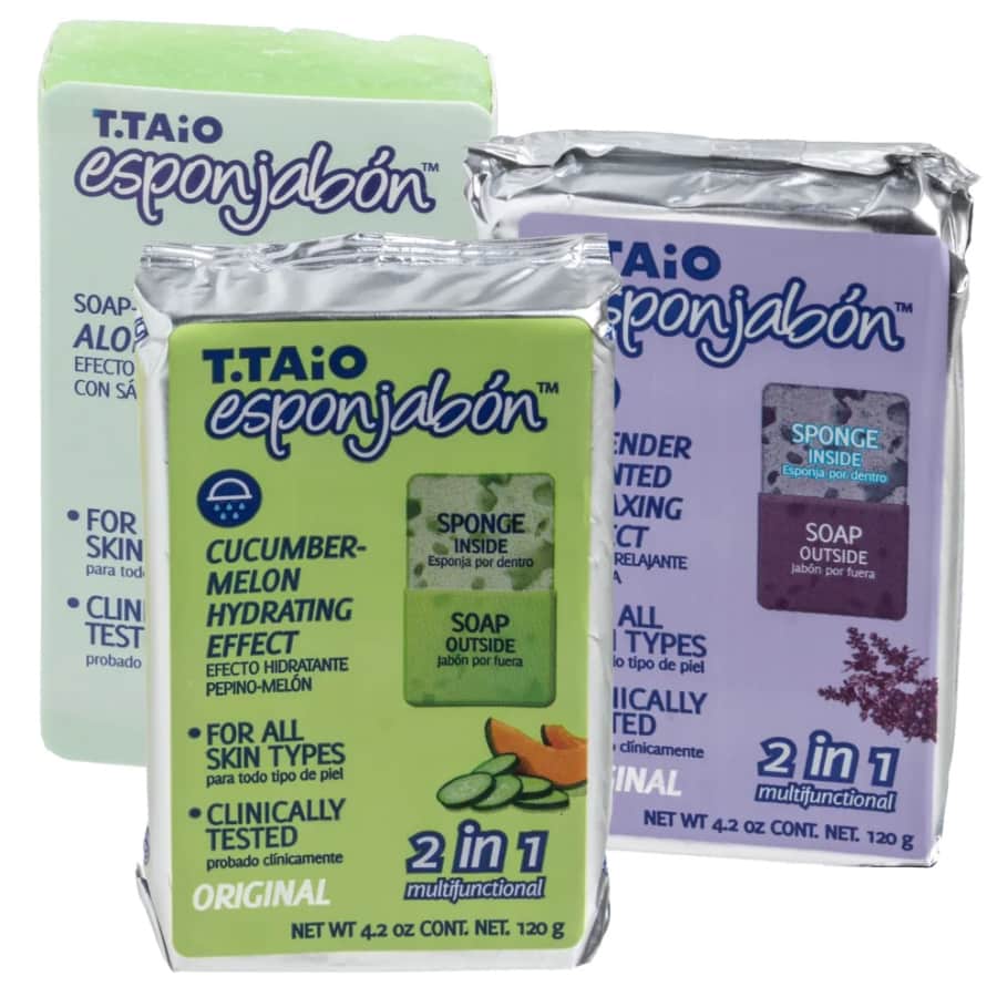 T.Taio Esponjabon 2-in-1 Soap Sponge 3-Pack: $5 T.Taio Esponjabon 2-in-1 Soap Sponge 3-Pack: $5
