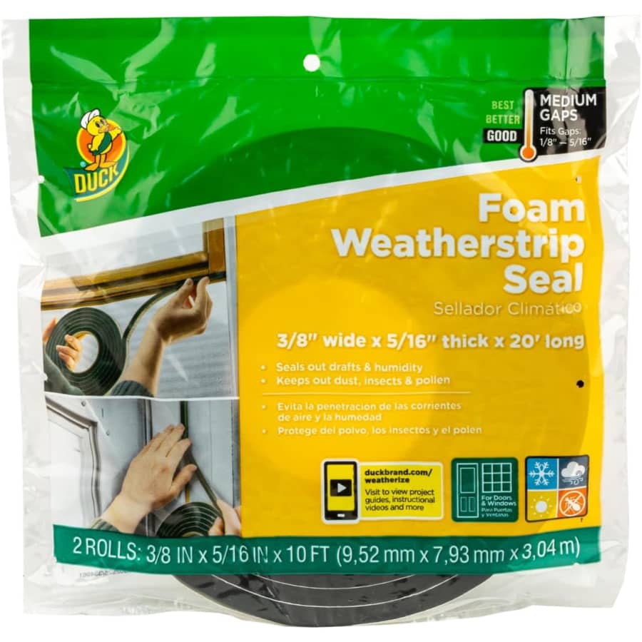Duck 20-Foot Foam Weatherstrip Seal: $2.50 Duck 20-Foot Foam Weatherstrip Seal: $2.50