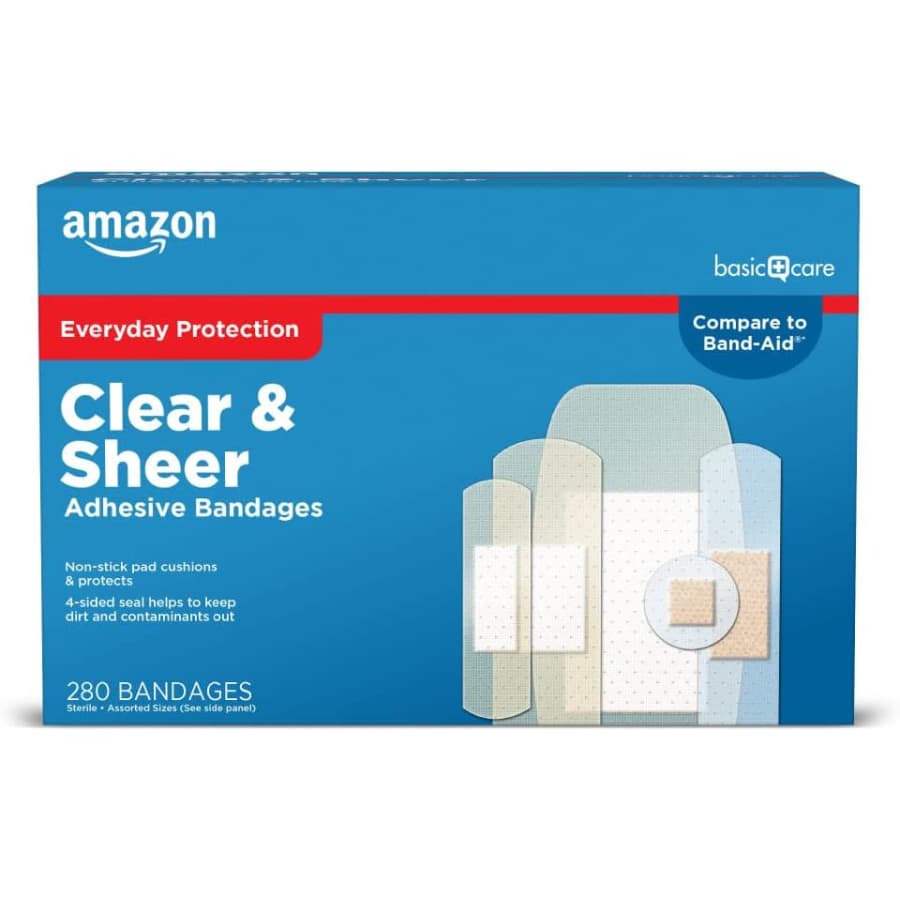 Amazon Basic Care Clear & Sheer Adhesive Bandages 280-Pack: $6 via Sub. & Save