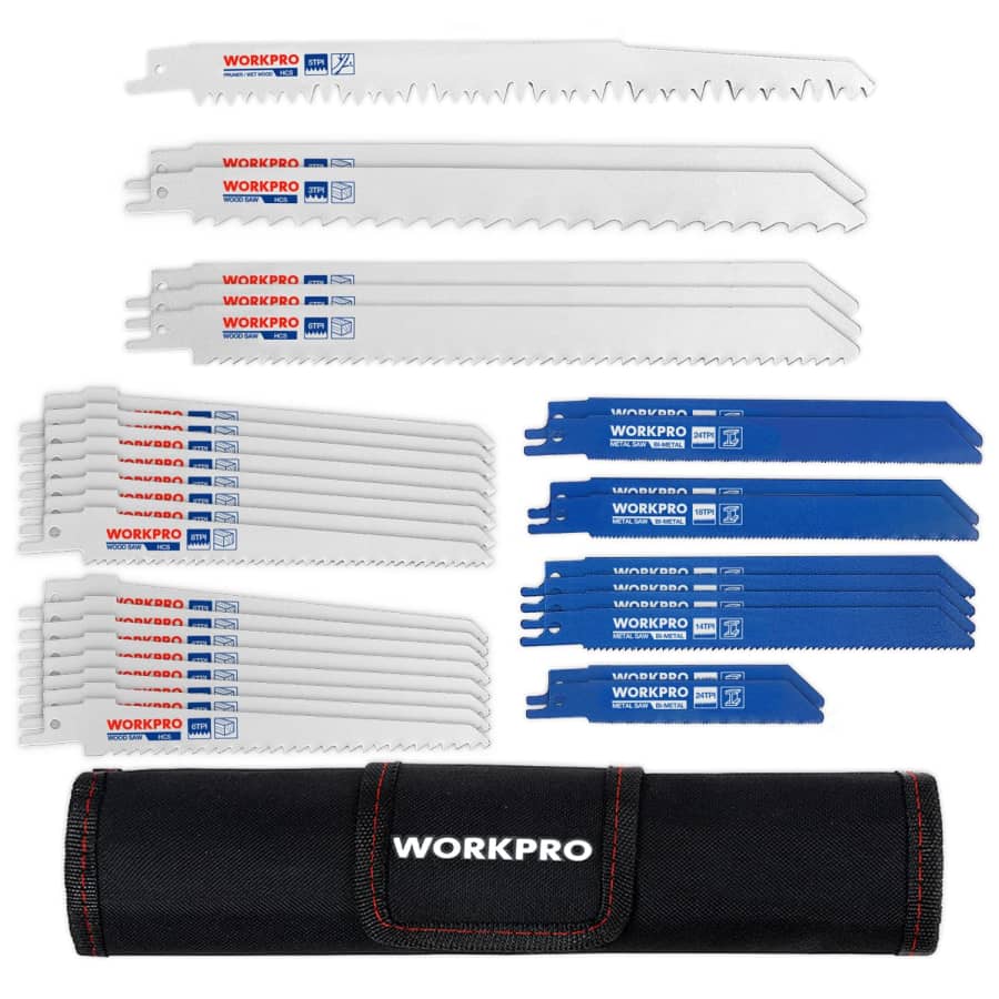 WorkPro 32-Piece Reciprocating Saw Blade Set: $21.24