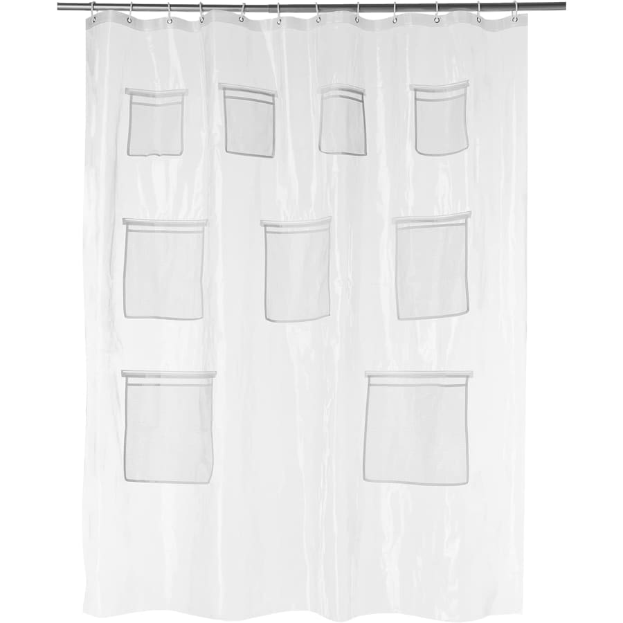 Amazon Basics 72" Shower Curtain w/ Mesh Storage Pockets: $8 Amazon Basics 72" Shower Curtain w/ Mesh Storage Pockets: $8