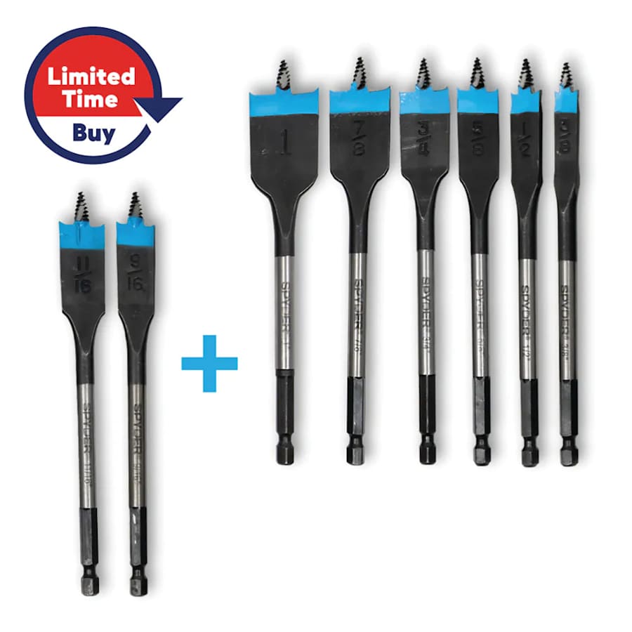 Spyder Stinger 6" Woodboring Spade Drill Bit Set 6-Pack: $8.98