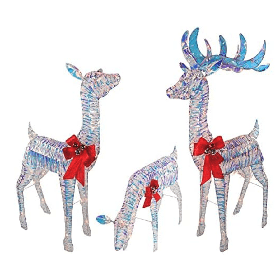 3-Piece Iridescent Reindeer Family: $55