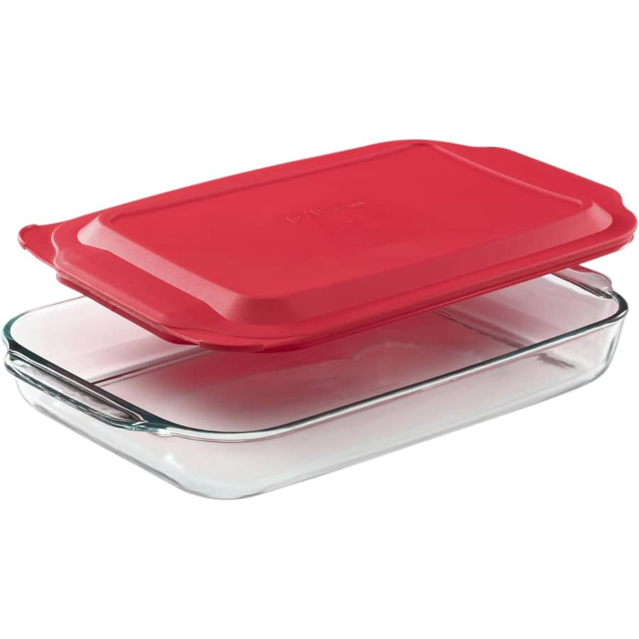 Pyrex 3-Quart Glass Baking Dish w/ Lid: $14