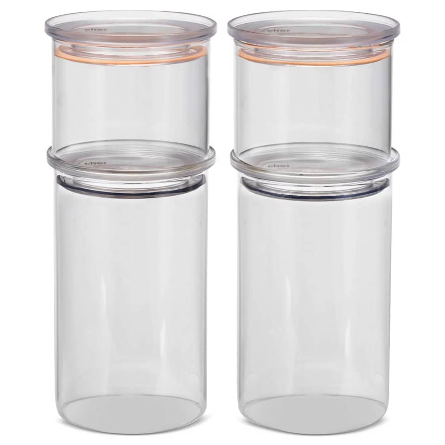 Modern Chef 8-Piece Glass Storage Canister Set: $15 Modern Chef 8-Piece Glass Storage Canister Set: $15