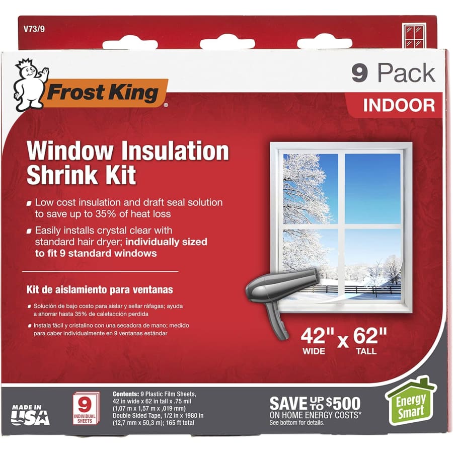 Frost King 42" x 62" Window Insulation Shrink Kit 9-Pack: $16 Frost King 42" x 62" Window Insulation Shrink Kit 9-Pack: $16
