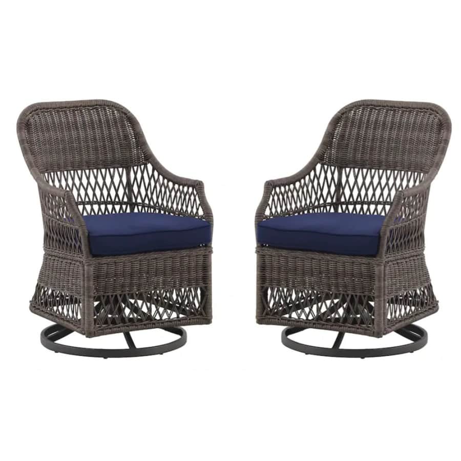 allen + roth Maitland Wicker Steel Frame Swivel Dining Chair 2-Piece: $350 allen + roth Maitland Wicker Steel Frame Swivel Dining Chair 2-Piece: $350
