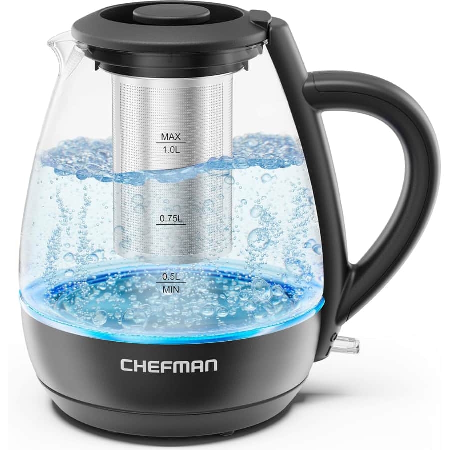 Chefman 1.8-Liter Electric Glass Tea Kettle: $20