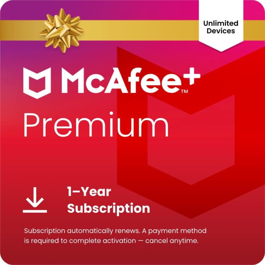 McAfee+ Premium 1-Year Subscription 2026 (Unlimited Devices): $30 McAfee+ Premium 1-Year Subscription 2026 (Unlimited Devices): $30