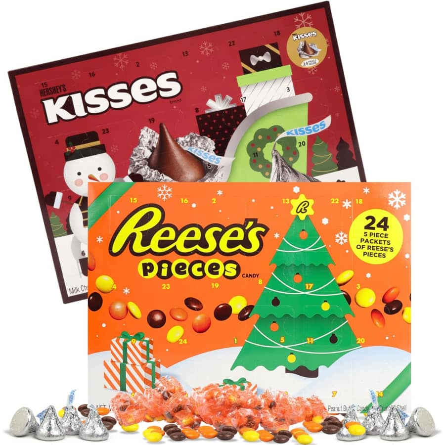 Sweetzo Reese's Pieces and Kisses Chocolate Advent Calendars: $8.88