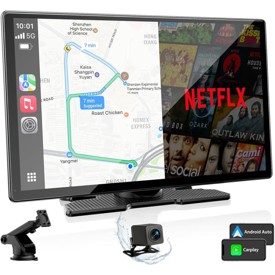 Volam 9" CarPlay Screen w/ 1080p Backup Camera: $79.29