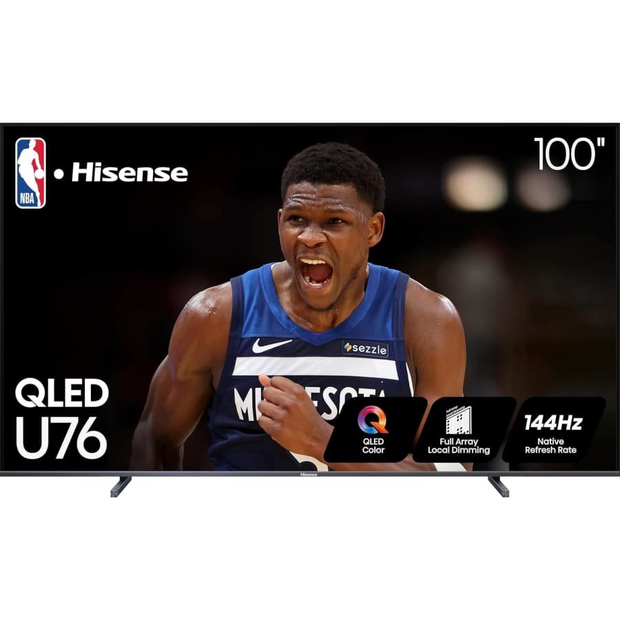 Hisense U76 Series 100U76N 100" 4K HDR QLED HD Google TV: $1,400