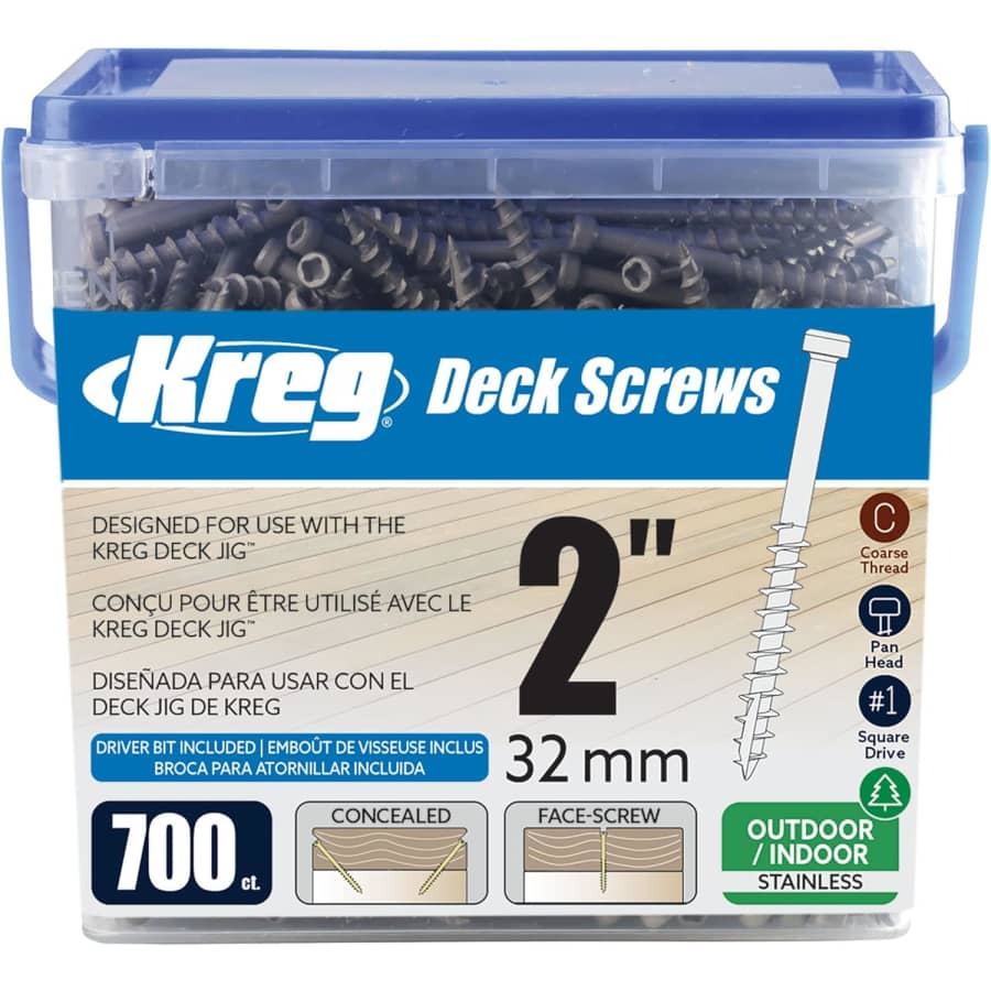 Kreg 2" Stainless Deck Screws 700-Pack: $41.99