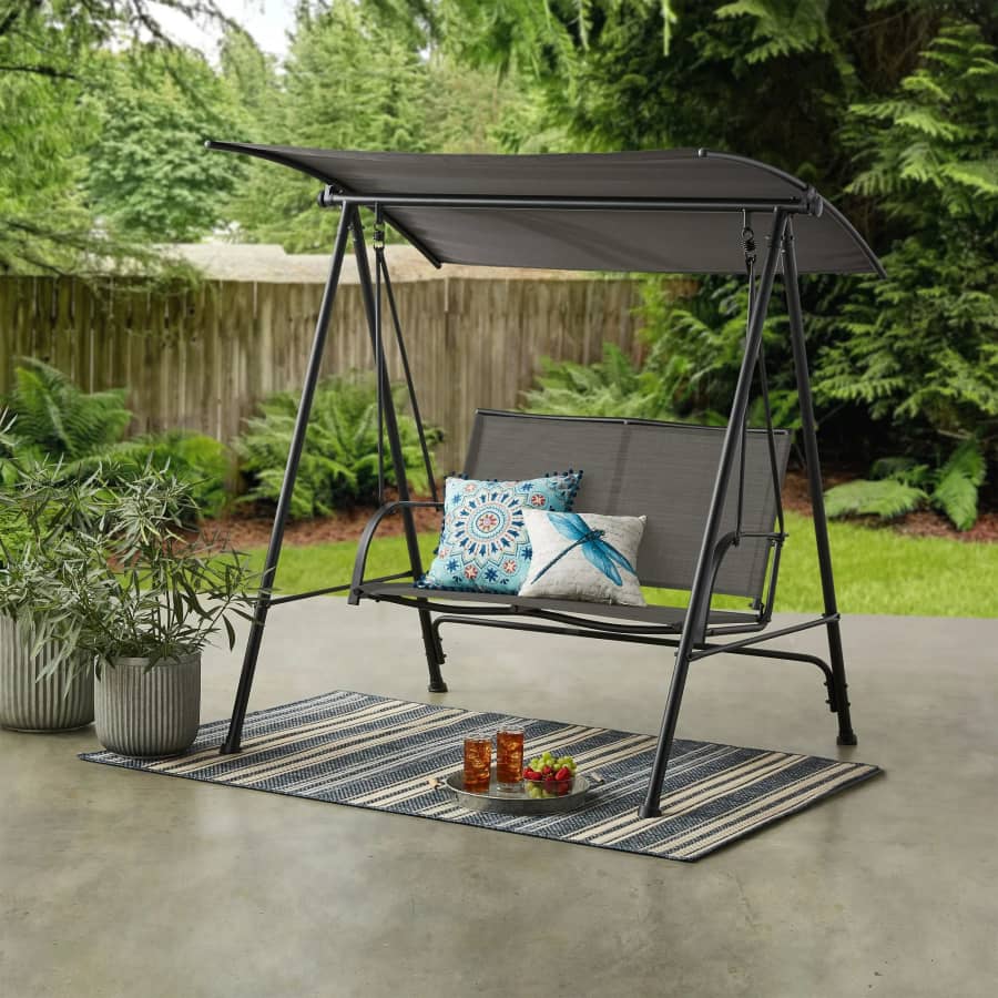 Mainstays Albany Lane 2-Seat Steel Canopy Porch Swing: $87 Mainstays Albany Lane 2-Seat Steel Canopy Porch Swing: $87