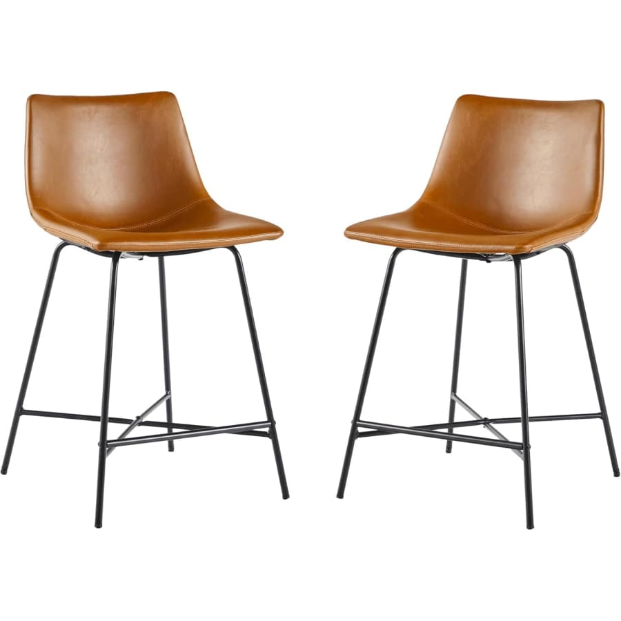 Walker Edison Xuma Faux Leather Counter Stool 2-Pack: $38