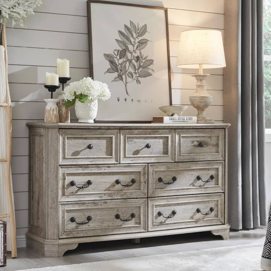 Farmhouse 7-Drawer Dresser: $203