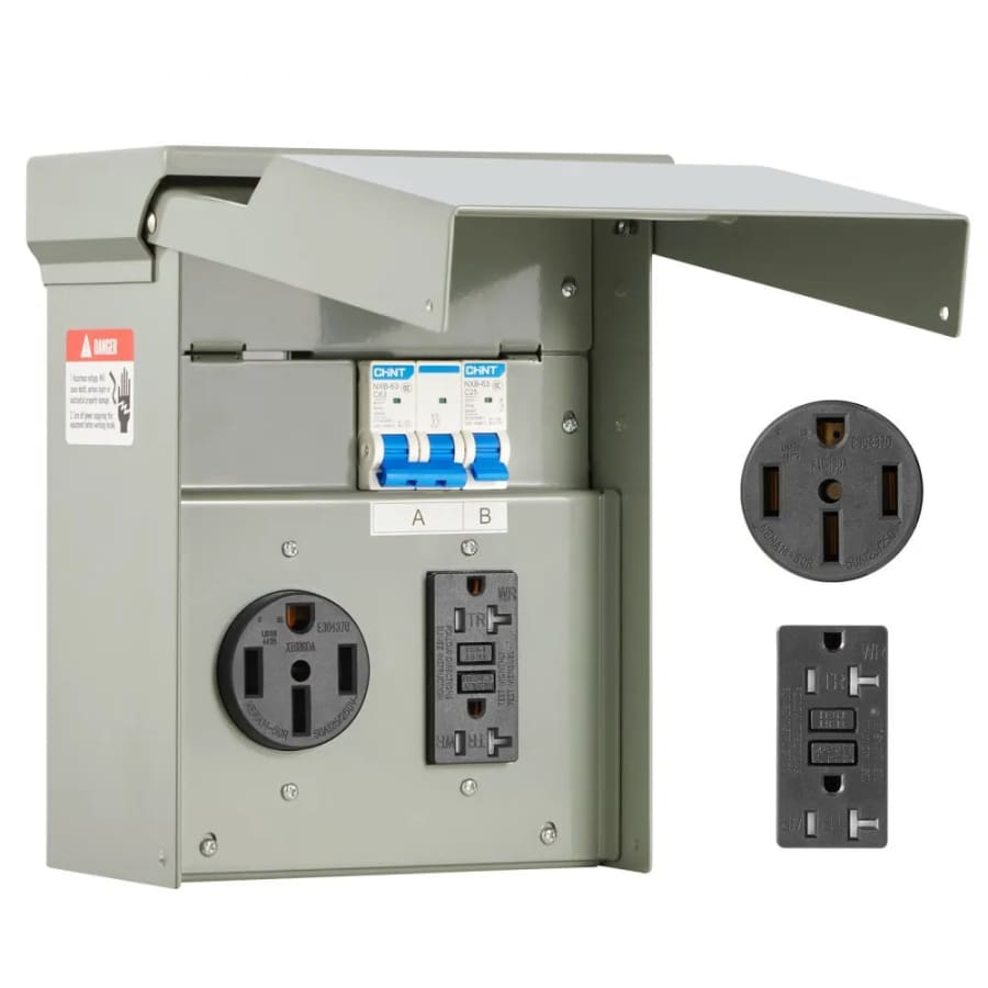Vevor 20A + 50A Temporary Power Outlet Panel: $60