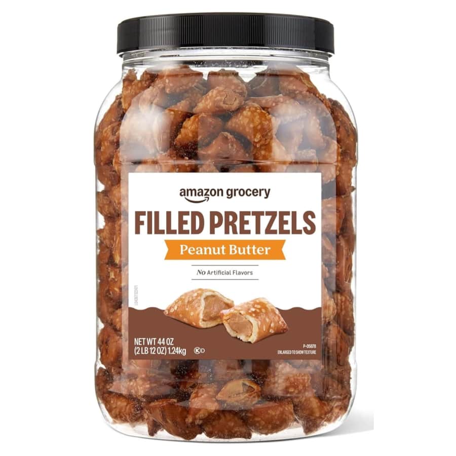 Amazon Grocery Peanut Butter Filled Pretzels 44-oz. Tub: $6.88 via Sub. & Save Amazon Grocery Peanut Butter Filled Pretzels 44-oz. Tub: $6.88 via Sub. & Save