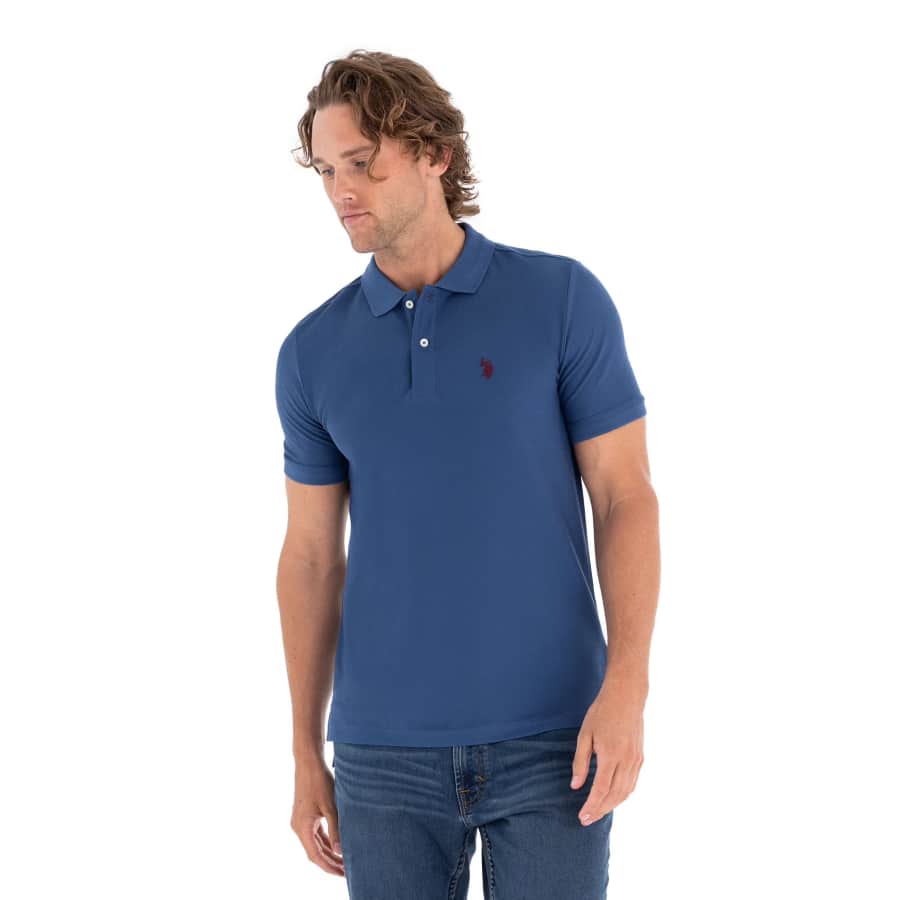 U.S. Polo Assn. Men's Performance Pique Polo Shirt: $9