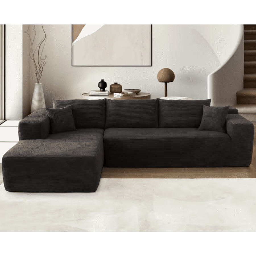 Allwex Vivi 104" Wide Arm 2-Piece L-Shape Modular Sectional Sofa: $630