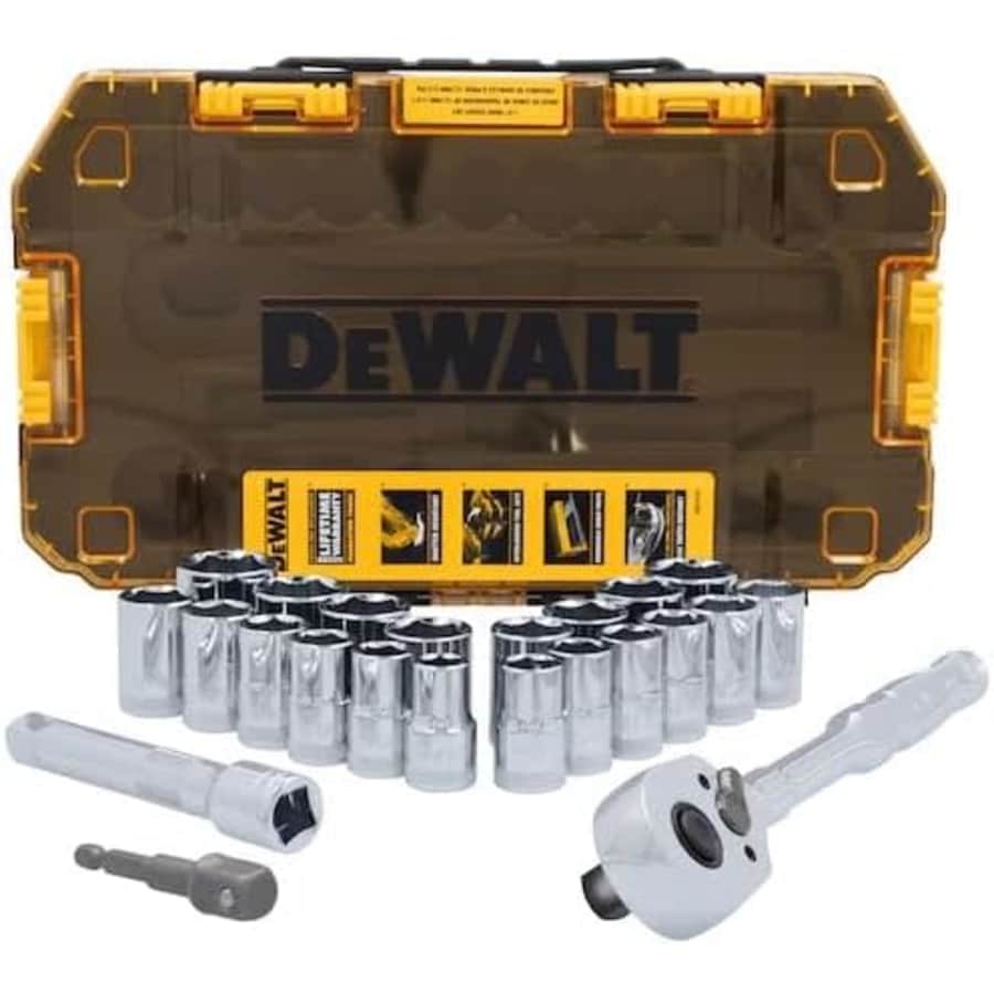 DeWalt 23-Piece 1/2" Drive Socket Set: $60
